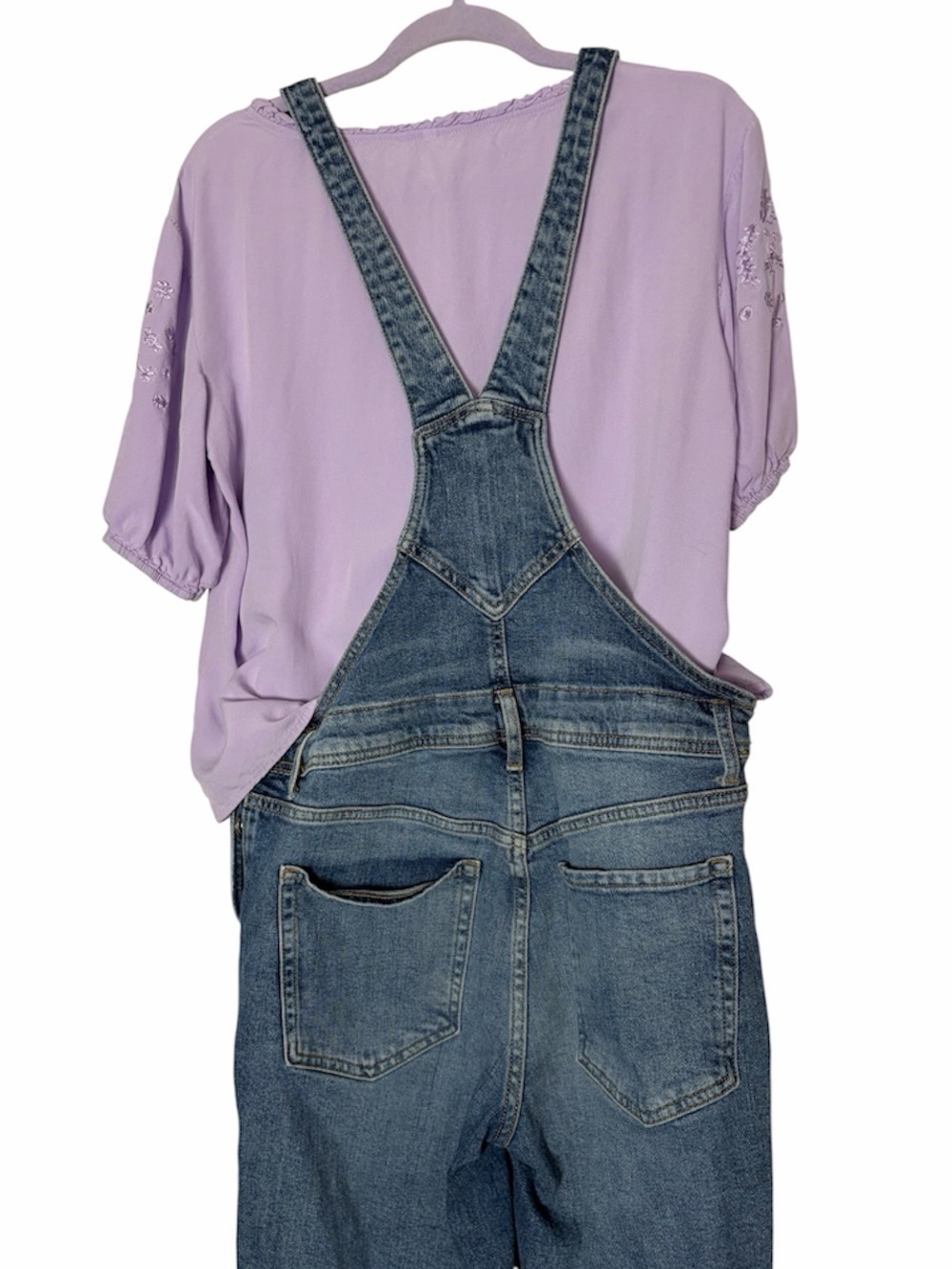 Old Navy Classic Light Wash Straight Leg Denim Overalls - Picture 5 of 5